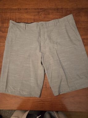 OP Men's Flat Front Light Gray Shorts 4-way Stretch